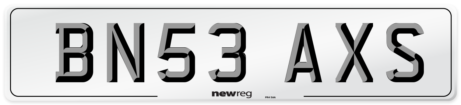 BN53 AXS Number Plate from New Reg